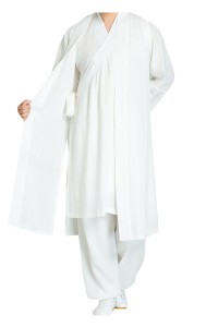 Chinese Style Men's clothes, civilian clothes, linen Han clothes, men's ancient clothes, Zen clothes, robes, Taoist robes, Chinese style long shirts, Kung Fu shirts, drama clothes SKF002 front view